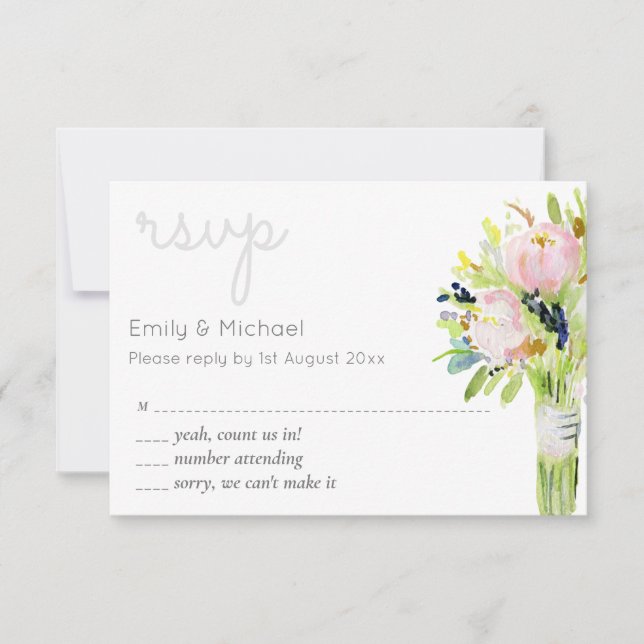 Modern- och menyval för Blommigt i illustrerad OSA Kort (Framsida)