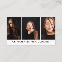 Modern och minimal 3 fotolayoutfoto visitkort