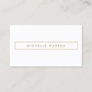 MODERN och MINIMAL Boxed Namn Logotyp i Guld Visitkort