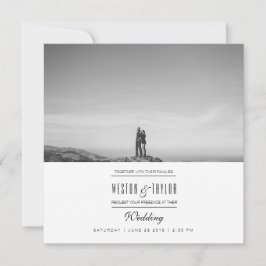 Modern och minimal Bröllop-foto Inbjudan