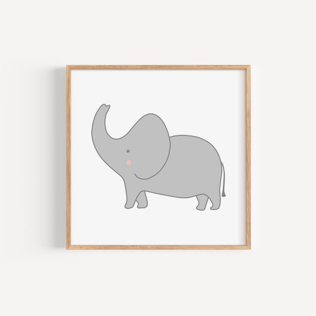 Modern och minimal elefant Nursery Art Poster (Skapare uppladdad)