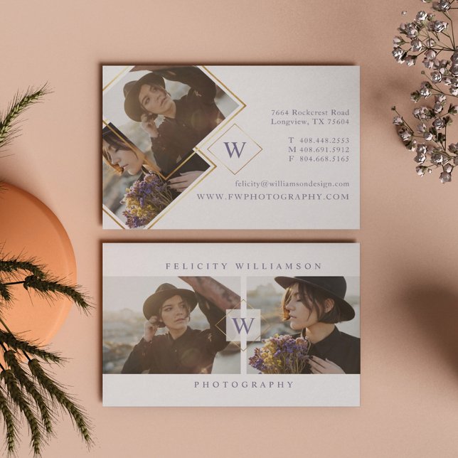 Modern och minimal fotografi 2 fotomonogram visitkort (Skapare uppladdad)