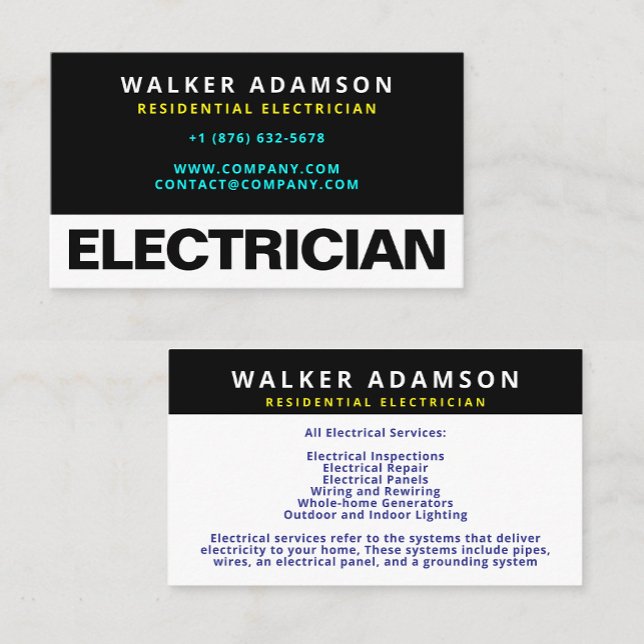 Modern och minimal Handyman för Trendig Visitkort (Modern handyman business cards
Minimalist electrician cards
Trendy handyman marketing materials)