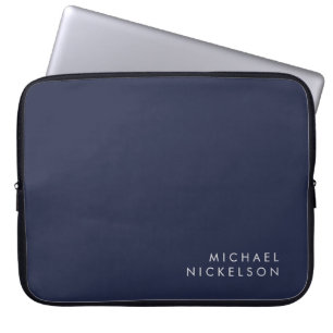 Modern och minimal Mörk, marin blå Lägg till dit Laptop Fodral