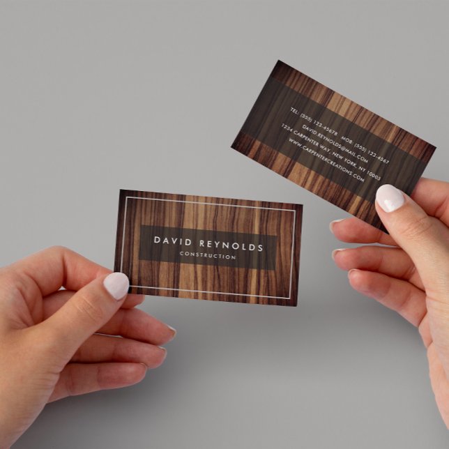 MODERN OCH MINIMAL MÖRK WOOD - KONSTRUKTION VISITKORT (Skapare uppladdad)