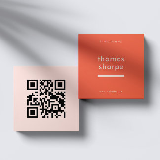 Modern och minimal QR-kodbacker Fyrkantigt Visitkort