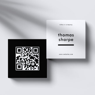 Modern och minimal QR-kodbacker Fyrkantigt Visitkort
