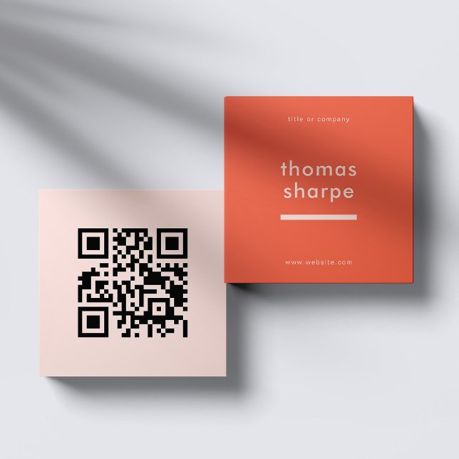 Modern och minimal QR-kodbacker Fyrkantigt Visitkort (Skapare uppladdad)
