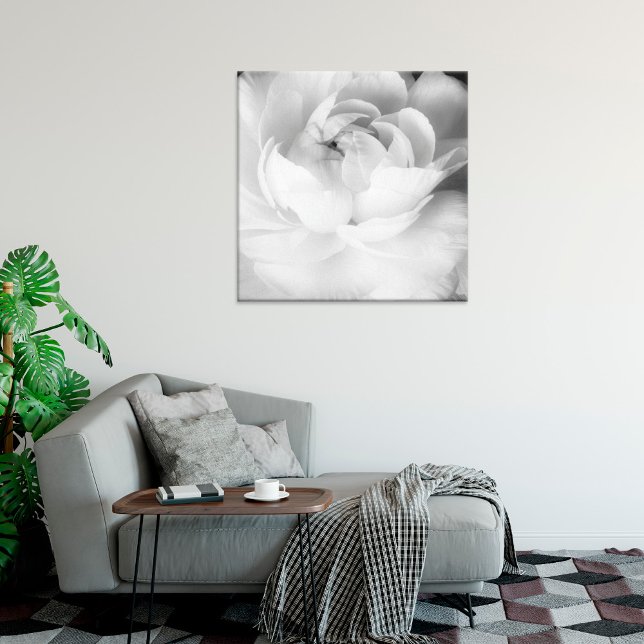 Modern och minimal svart och vit Blommigt - blomma Canvastryck (Skapare uppladdad)