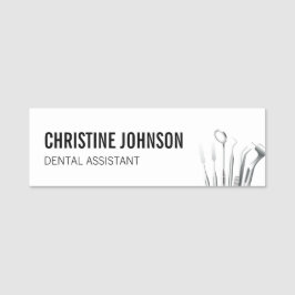Modern och minimal tandassistent namnbricka