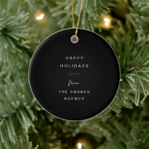 Modern och minimal typografi Black Corporate Julgransprydnad Keramik