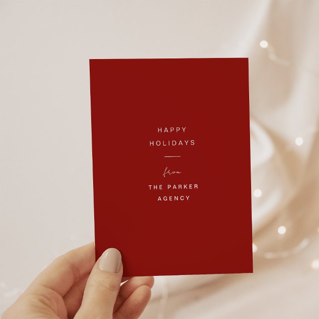 Modern och minimal typografi | Red Corporate Julkort (Skapare uppladdad)