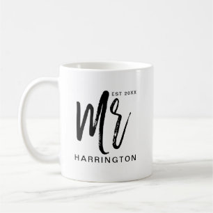 Modern och minimal typografisk Mr Hubby Kaffemugg
