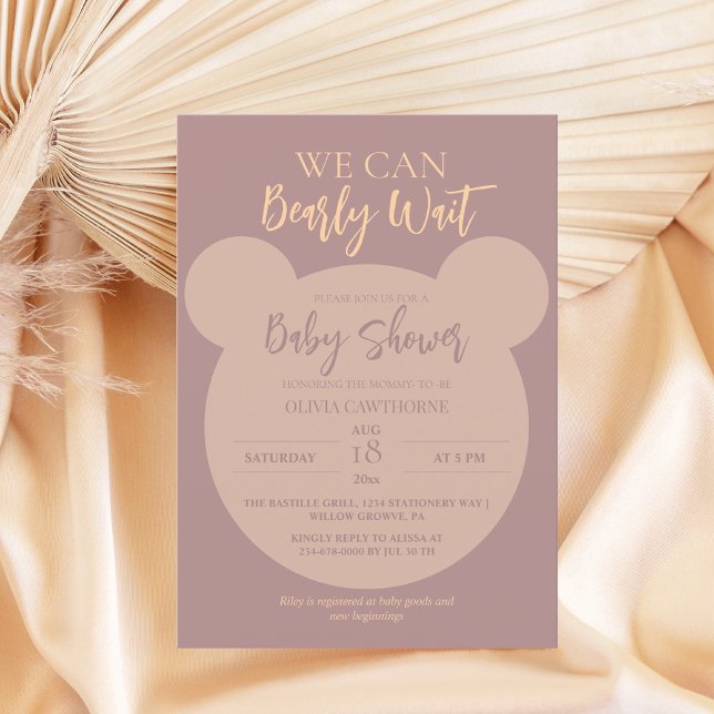 Modern och minimalistisk babystölder inbjudningar (Skapare uppladdad)