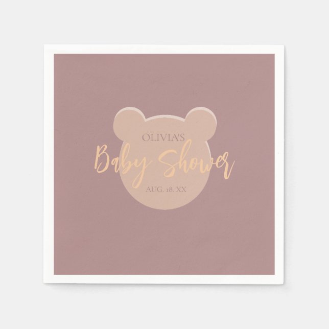 Modern och minimalistisk babystölder pappersservett (Framsidan)