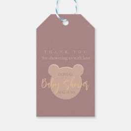 Modern och minimalistisk babystövel Tack Presentetikett