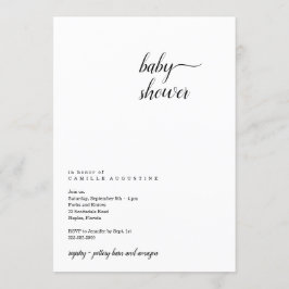 Modern och minimalistisk babyutlösare-inbjudan inbjudningar