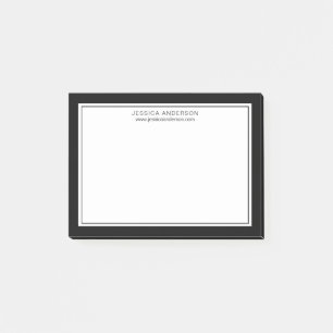 Modern och minimalistisk Black Gräns-Personlig Post-it Block