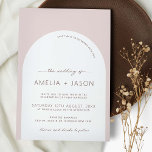 Modern och minimalistisk bröllopsinbjudan inbjudningar<br><div class="desc">Den här moderna bröllopsinbjudan är designad att samordna med vår moderna Boho Arch-samling och innehåller trendiget och den populära bågen i vitt på beige rosa-bakgrunden, parad med skriptteckensnitt. Om du vill göra en mer avancerad anpassning av den här designen, t.ex. ändra layout, teckensnitt eller storlek text, klickar du på knappen...</div>