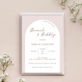 Modern och minimalistisk brunch och bubblande inbjudningar