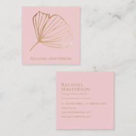 Modern och minimalistisk enkel Rosa och Guld Fyrkantigt Visitkort