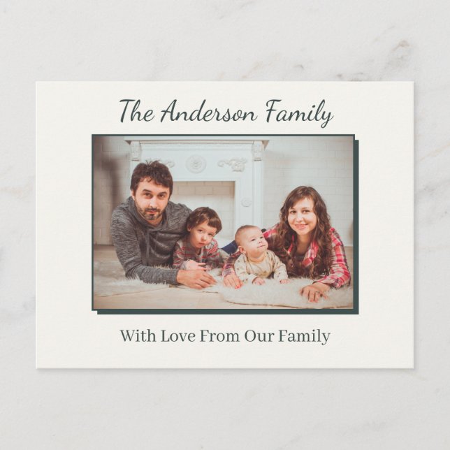 Modern och minimalistisk familjefoto-sak vykort (Framsida)