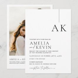 Modern och minimalistisk inbjudan till fotobröllop