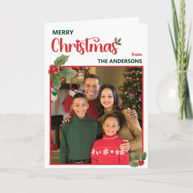 Modern och minimalistisk jul för ett fotofel helgkort (Framsida)