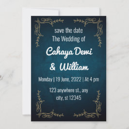 Modern och minimalistisk marin och vit Elegant Inbjudningar