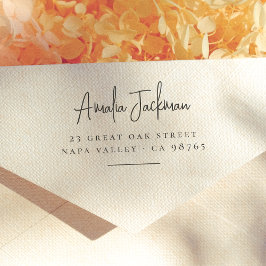 Modern och minimalistisk Returadress i skript Namn Stämpel