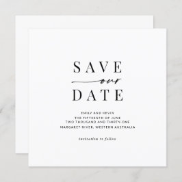 Modern och minimalistisk ruta sparar datumet inbjudningar