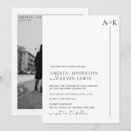 Modern och minimalistisk typografi bröllop inbjudningar