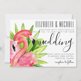 Modern och modern inbjudan till tropisk lamingos-b