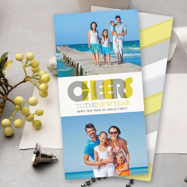 Modern och modig beställning till nyårshus 2 julkort (Skapare uppladdad)