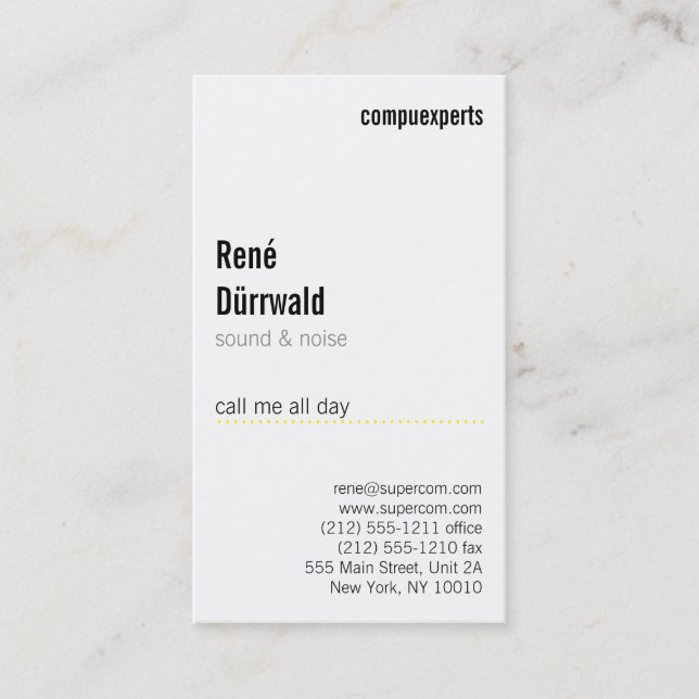 Modern och ovanlig visitkort (Framsida)