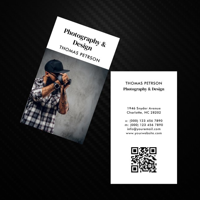 Modern och Professionell-fotoskrivare QR-kod Visitkort (Skapare uppladdad)