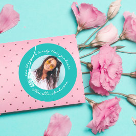 Modern och Retro Teal Studenten Runt Klistermärke