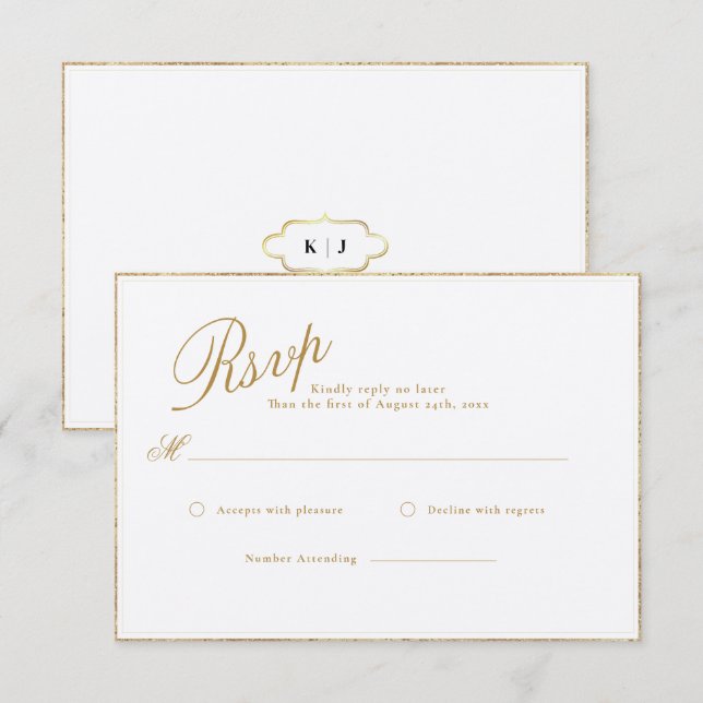 MODERN- OCH ROMANTISKT KALLIGRAFIKKORT FÖR BRÖLLOP TILLÄGGSKORT (Fram/baksida)