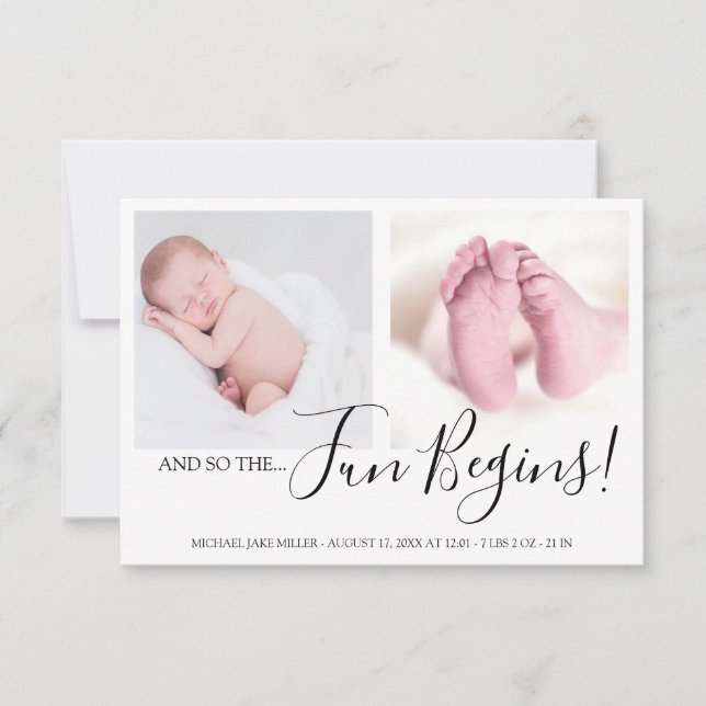 Modern och så börjar Roligten nyfödd Baby Meddelande (Framsida)
