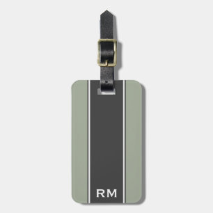 Modern och slät personligMonogram Bagagebricka