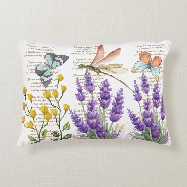 Modern och snygg handskriven Blommigt för kalligra Prydnadskudde (Framsidan)