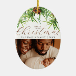 Modern och Snyggt Foto och Hälsning Jul Gräs Julgransprydnad Keramik