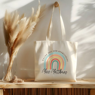 Modern och Snyggt Rainbow Teacher Tack Gift Tygkasse