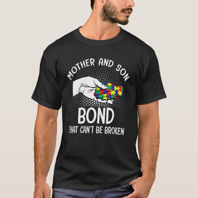 Modern och son relation som inte kan brytas Autism T Shirt (Framsida)