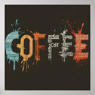 Modern och stilren abstrakt kaffekonst kafé poster