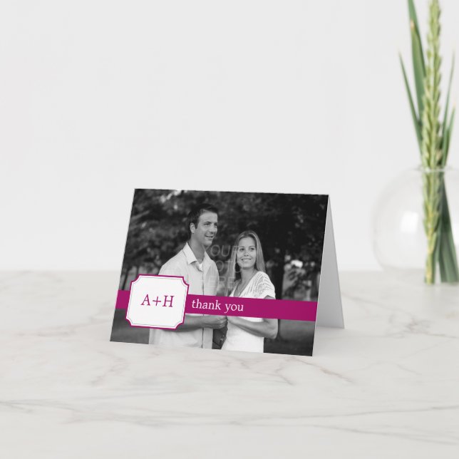 Modern och tack till dina kort (Fuchsia) (Framsida)