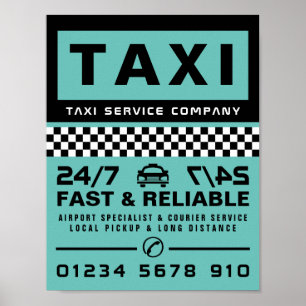 Modern och Trendig, reklam från Taxi Cab Firm Poster