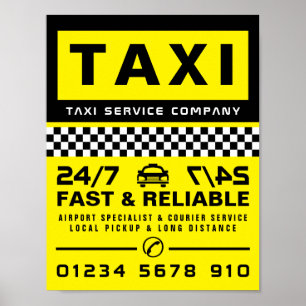 Modern och Trendig, reklam från Taxi Cab Firm Poster