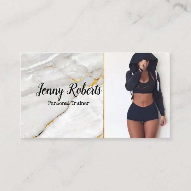 Modern och Trendiget Personal Trainer Fitness Busi Visitkort (Framsida)