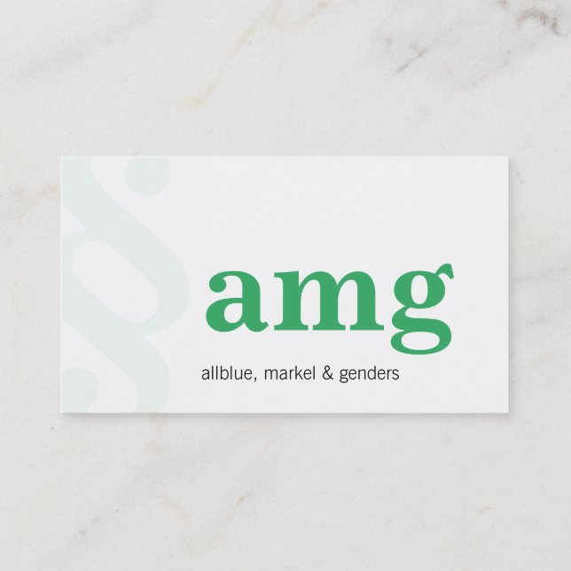 Modern och tydlig med grönt visitkort (Baksida)